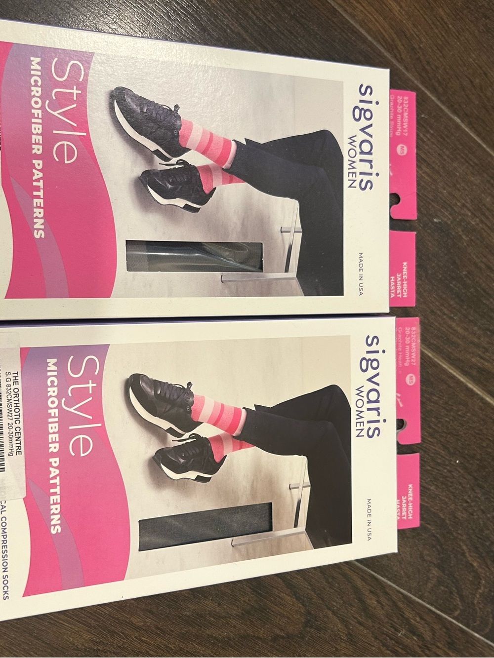 Sigvaris Women Pink Striped Athletic Compression Socks